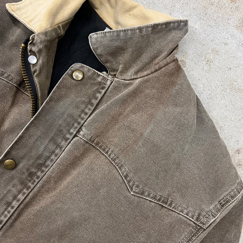 Vintage Carhartt Western Long Santa Fe Chore Coat Jacket Chestnut Mocha Brown M - Picture 4 of 16
